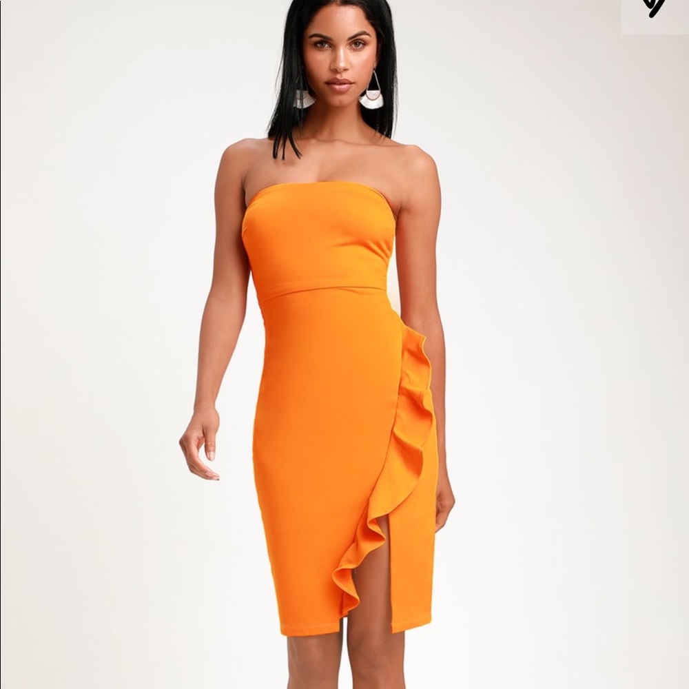 Lulus Orange Dress Sz M NWT